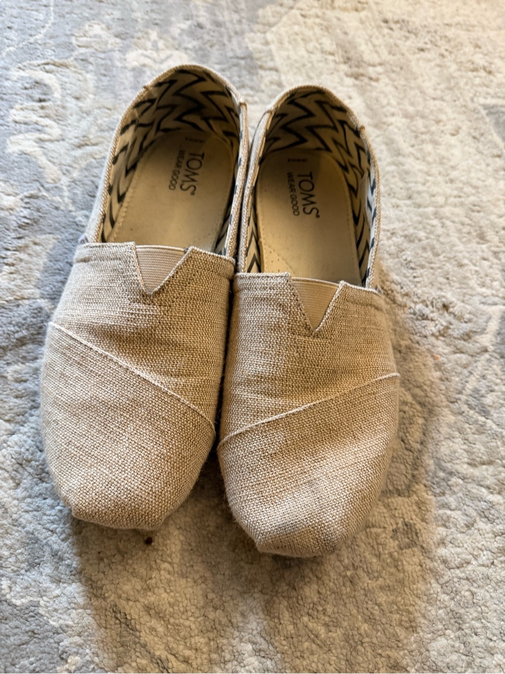 Toms Men’s Slip-On Canvas Loafers in Light Beige